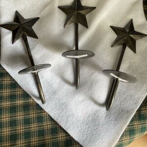 Americana Tinware Star Wall Hook & Candleholder, set of 3. Colonial Tin Works